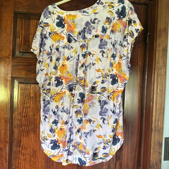 Torrid Floral Blouse - Purple and Yellow - Picture 2 of 3